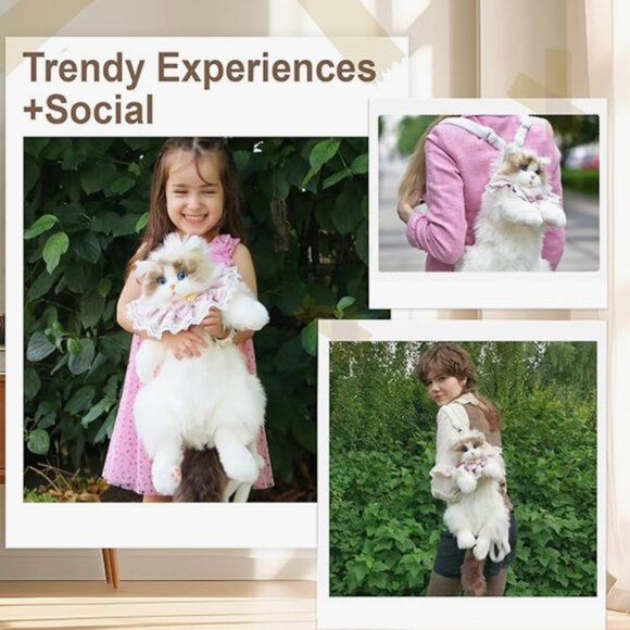 Chongker Cat Shaped Backpack 🐱Handmade Realistic Rag Doll Cat Brand New 🥰 - Picture 4 of 15